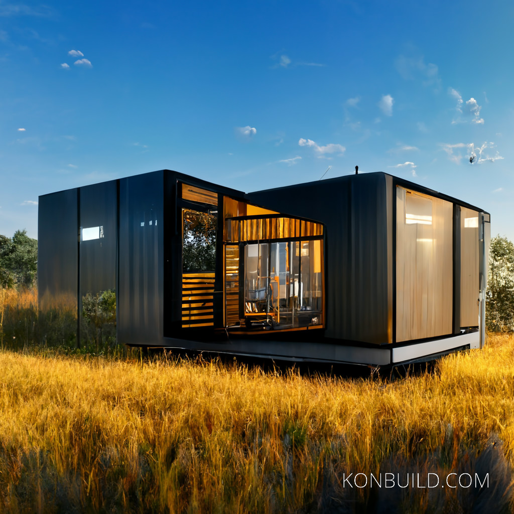 A modern container home in the African Savannah.
