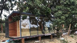 Resort home manufactured in mainland China. Fast and quick manufacturing in play. Here is pictured the "Moonbox" example.