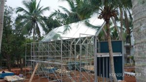 The "Loft Mirror" in a holiday paradise under construction.