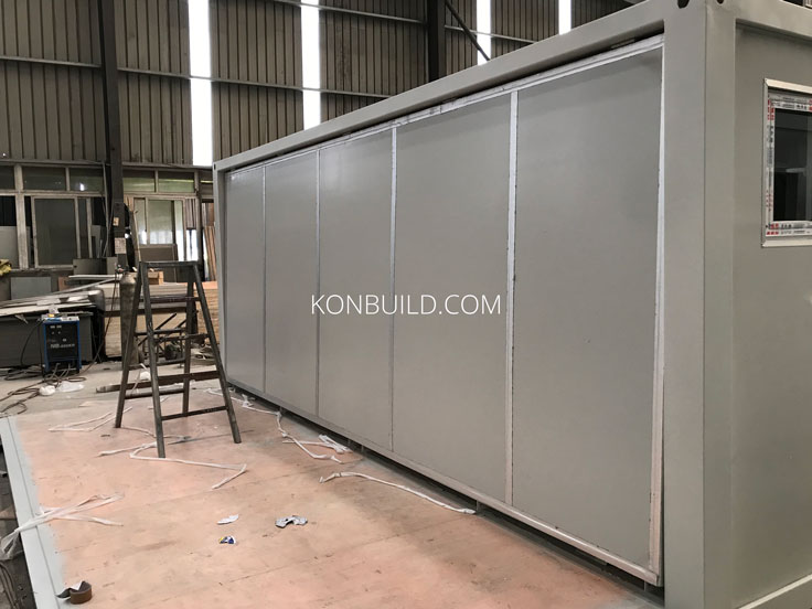 Construction of a expandable container home.