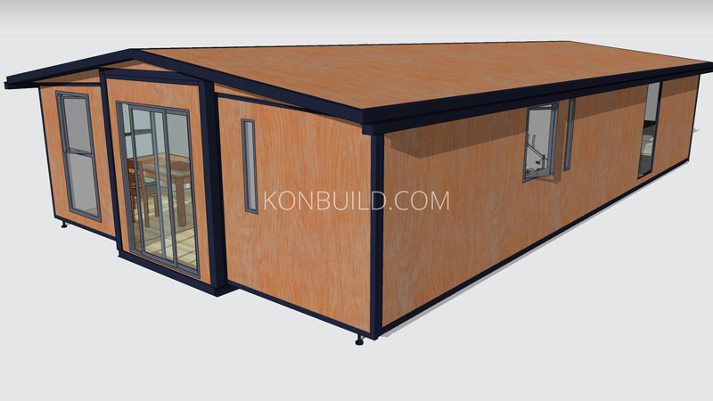 A shipping container home.