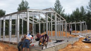 Aluminium homes under construction