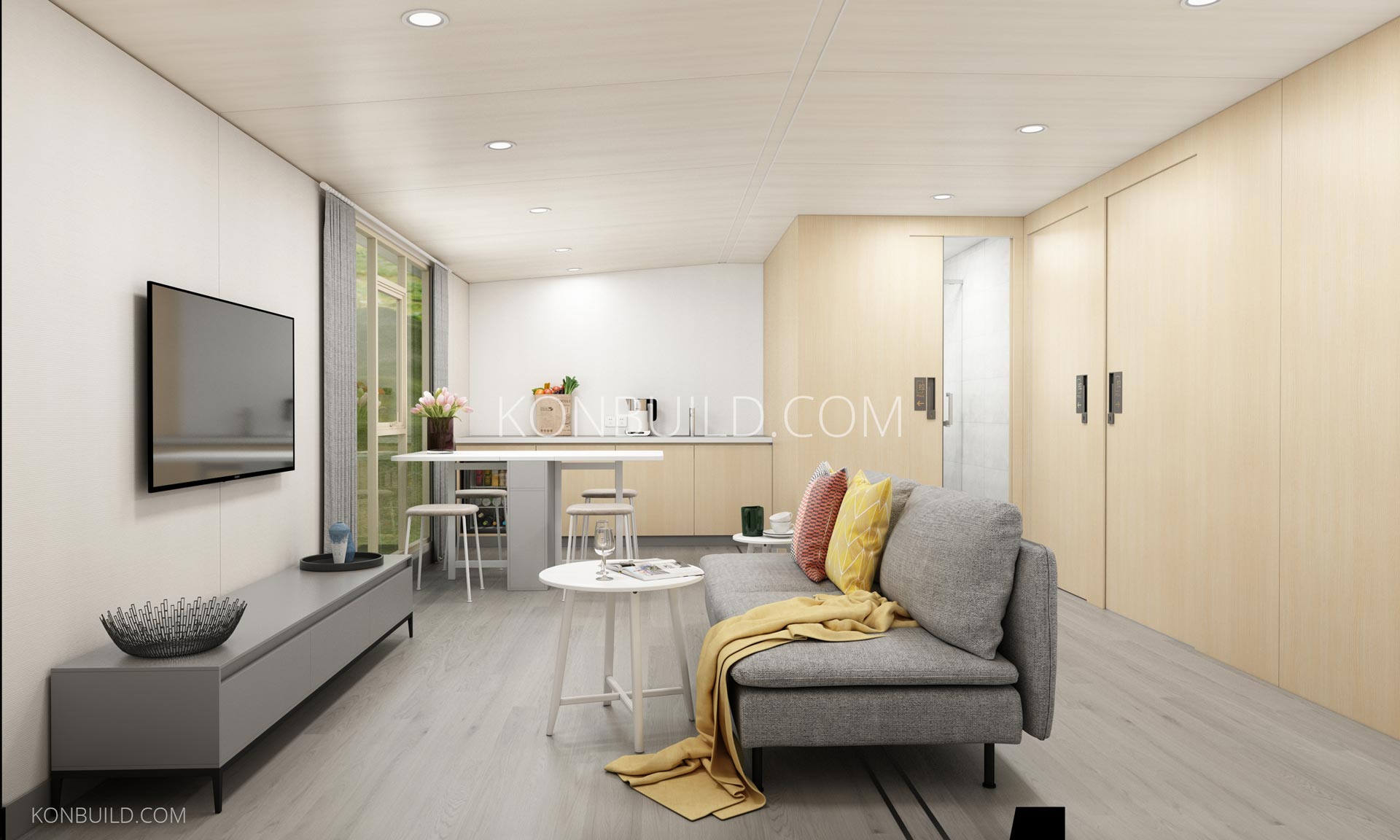 Expandable container home luxury interior
