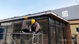 A aluminium "Moonbox" prefabricated building for resorts, Maldive and South East Asian Countries.