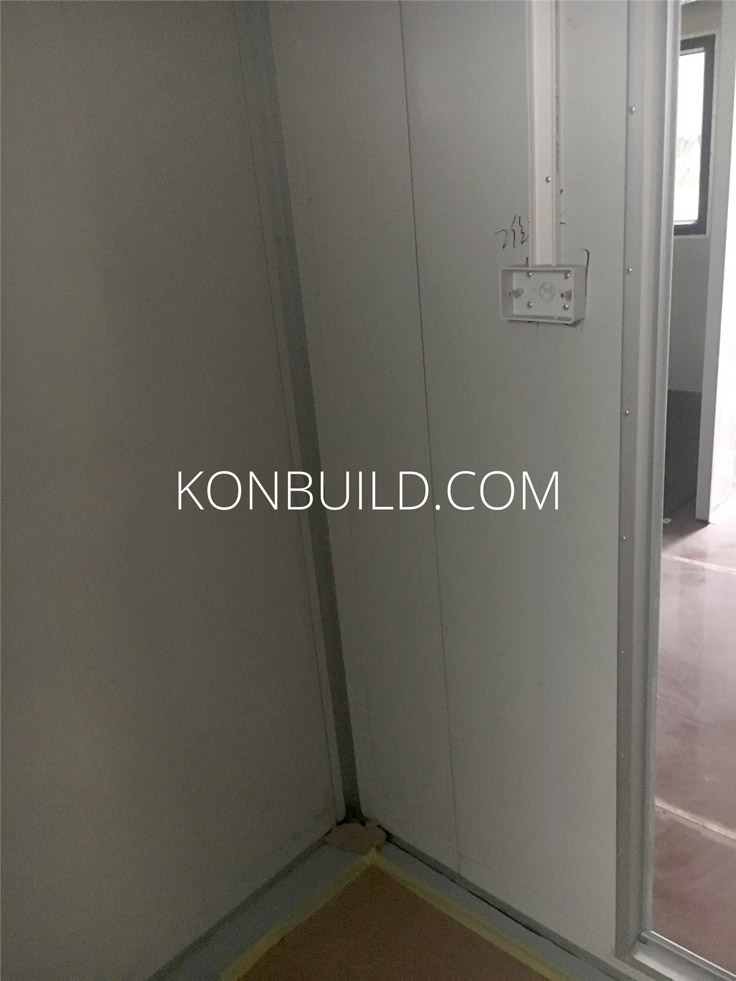 Shipping container home with space for electrical.