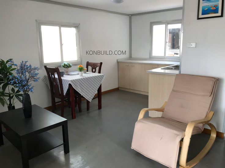 the living space of the container home